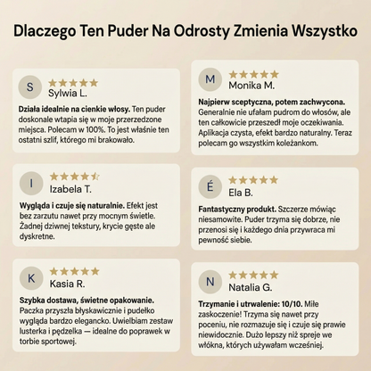 Puder Avellio™ – Zakryj Odrosty i Siwe Włosy