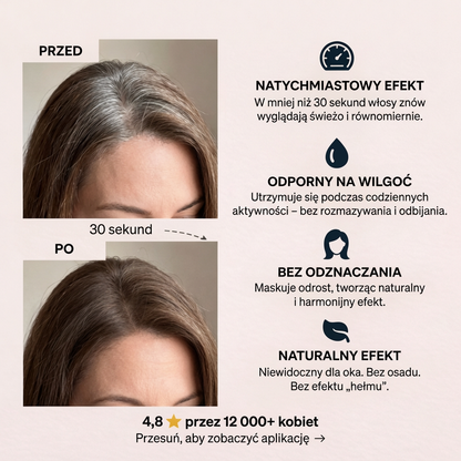 Puder Avellio™ – Zakryj Odrosty i Siwe Włosy
